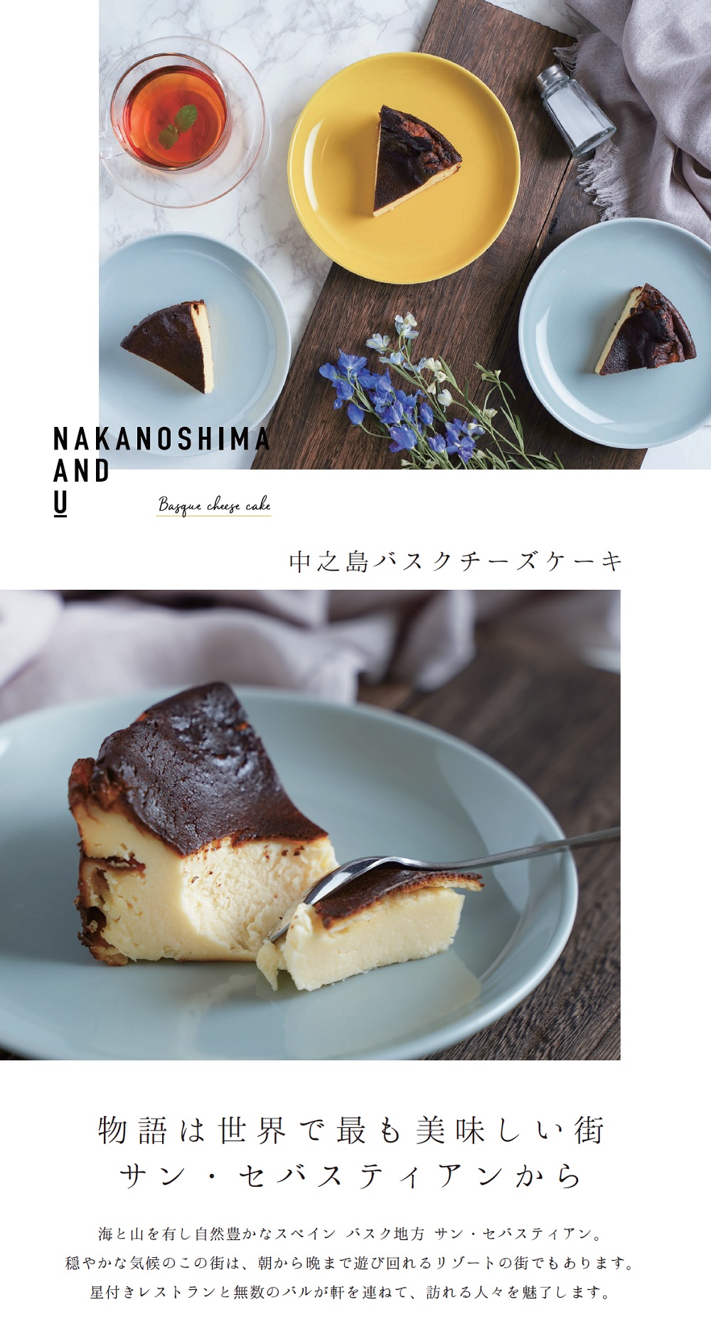 NAKANOSHIMA AND Uバスクチーズケーキ紹介
